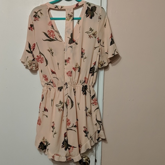 Pink and Green Floral Romper - Picture 3 of 8